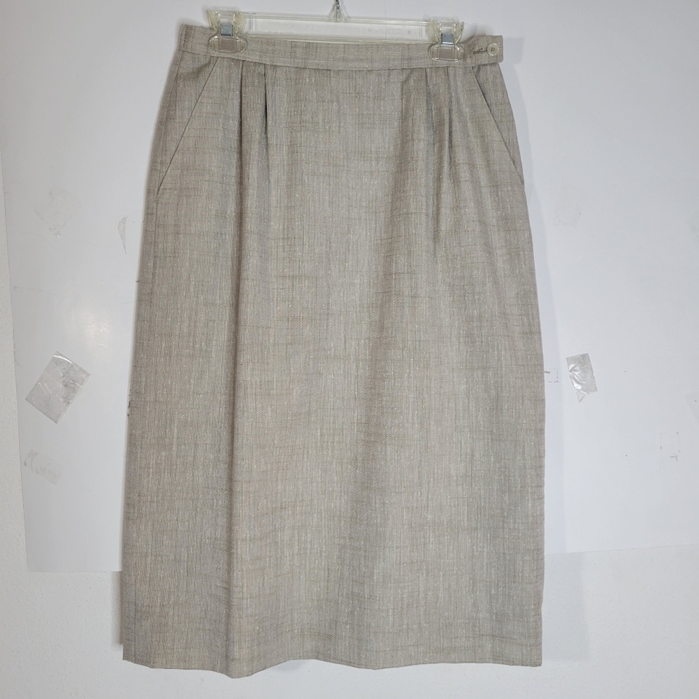 Womens Country Sophisticates by Pendleton Silk blend Oatmeal Skirt Size 12